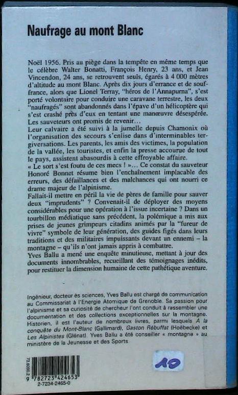 Naufrage au mont blanc : livres pas cher d'occasion, de seconde main de l'association Lire et Créer