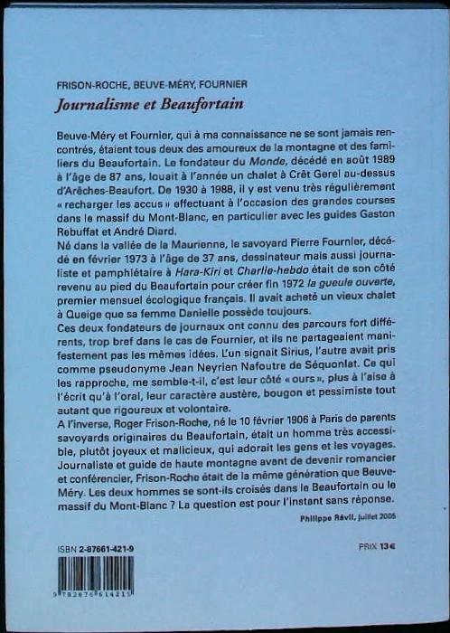 Journalisme et Beaufortain : livres pas cher d'occasion, de seconde main de l'association Lire et Créer