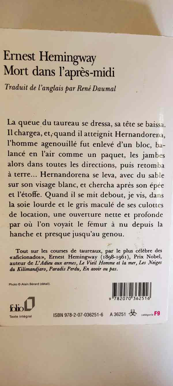 Mort dans l'après- midi : livres pas cher d'occasion, de seconde main de l'association Lire et Créer
