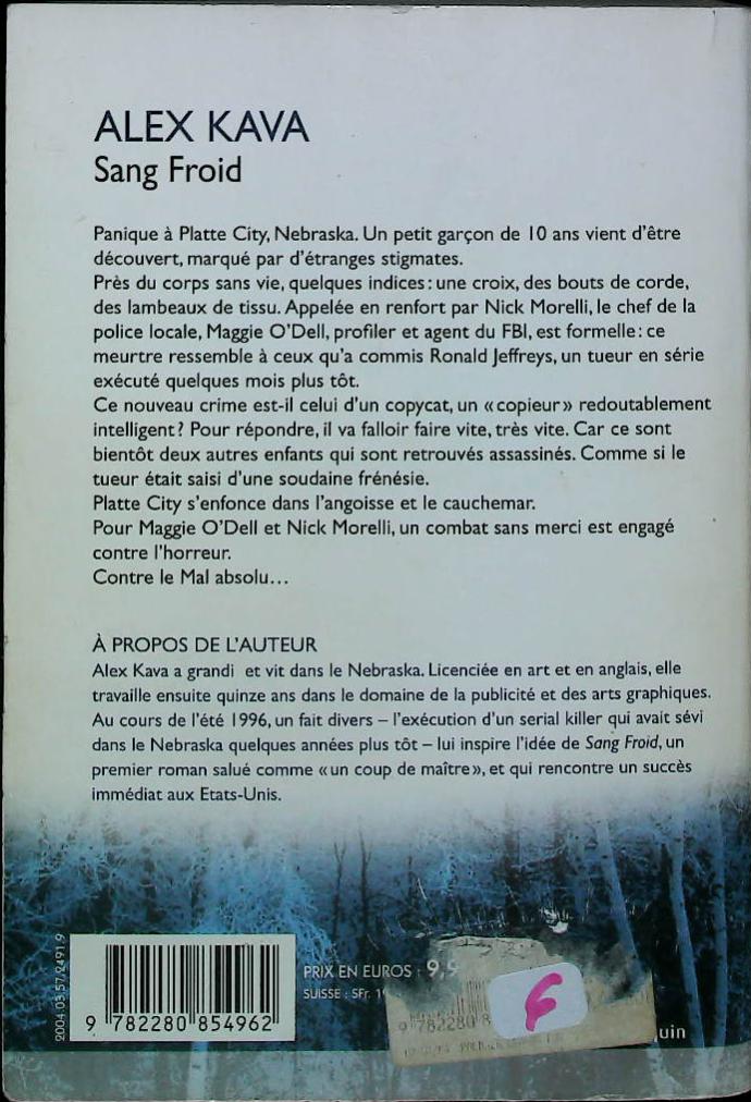 Sang froid : livres pas cher d'occasion, de seconde main de l'association Lire et Créer