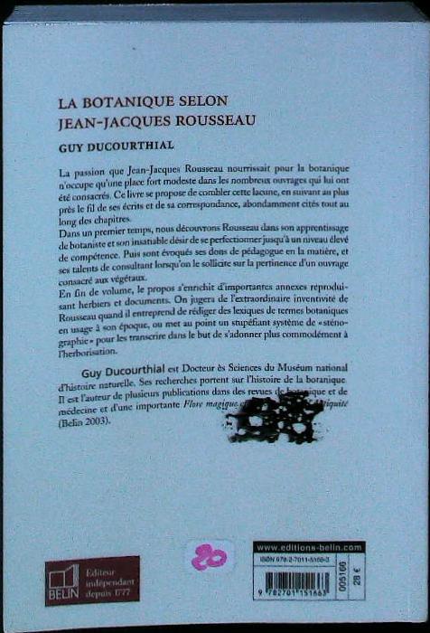 La botanique selon Jean-Jacques ROUSSEAU : livres pas cher d'occasion, de seconde main de l'association Lire et Créer