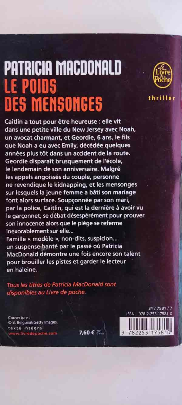Le poids des mensonges : livres pas cher d'occasion, de seconde main de l'association Lire et Créer