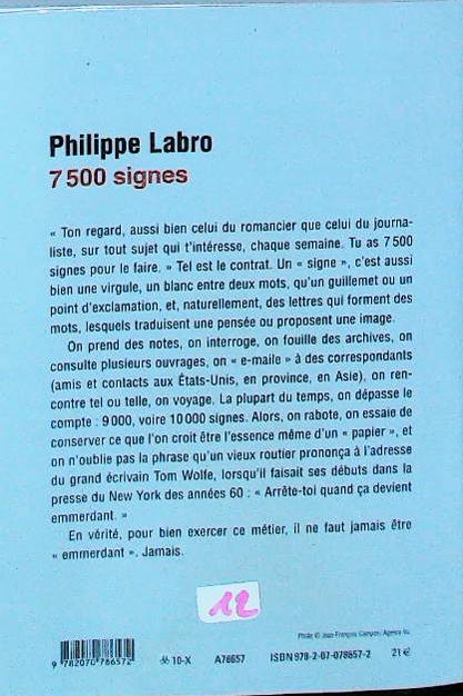 7 500 signes : livres pas cher d'occasion, de seconde main de l'association Lire et Créer
