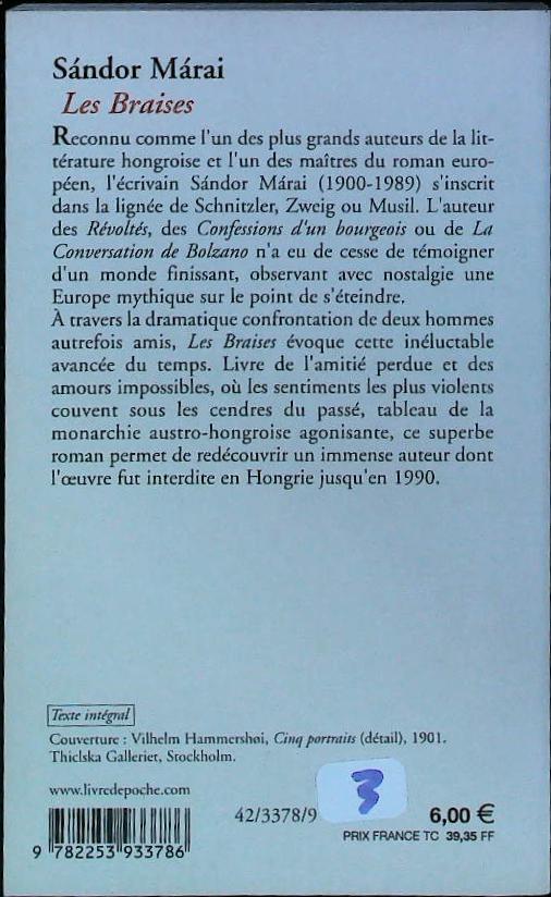 Les braises : livres pas cher d'occasion, de seconde main de l'association Lire et Créer